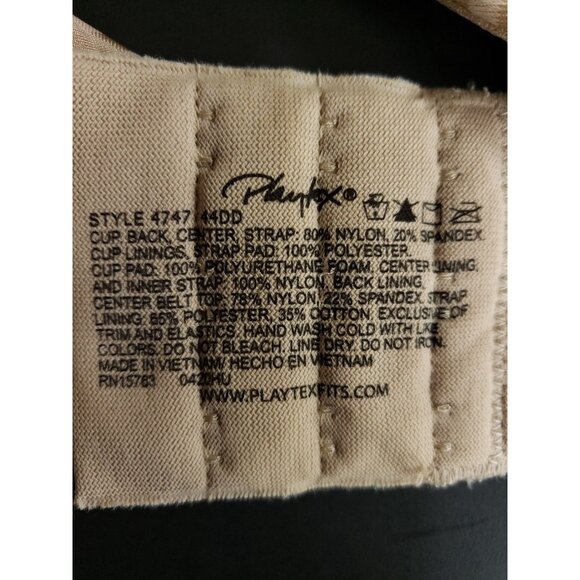 Playtex Secrets Perfectly Smooth Bra Size 44DD Nude Underwire Full Coverage - Picture 6 of 7